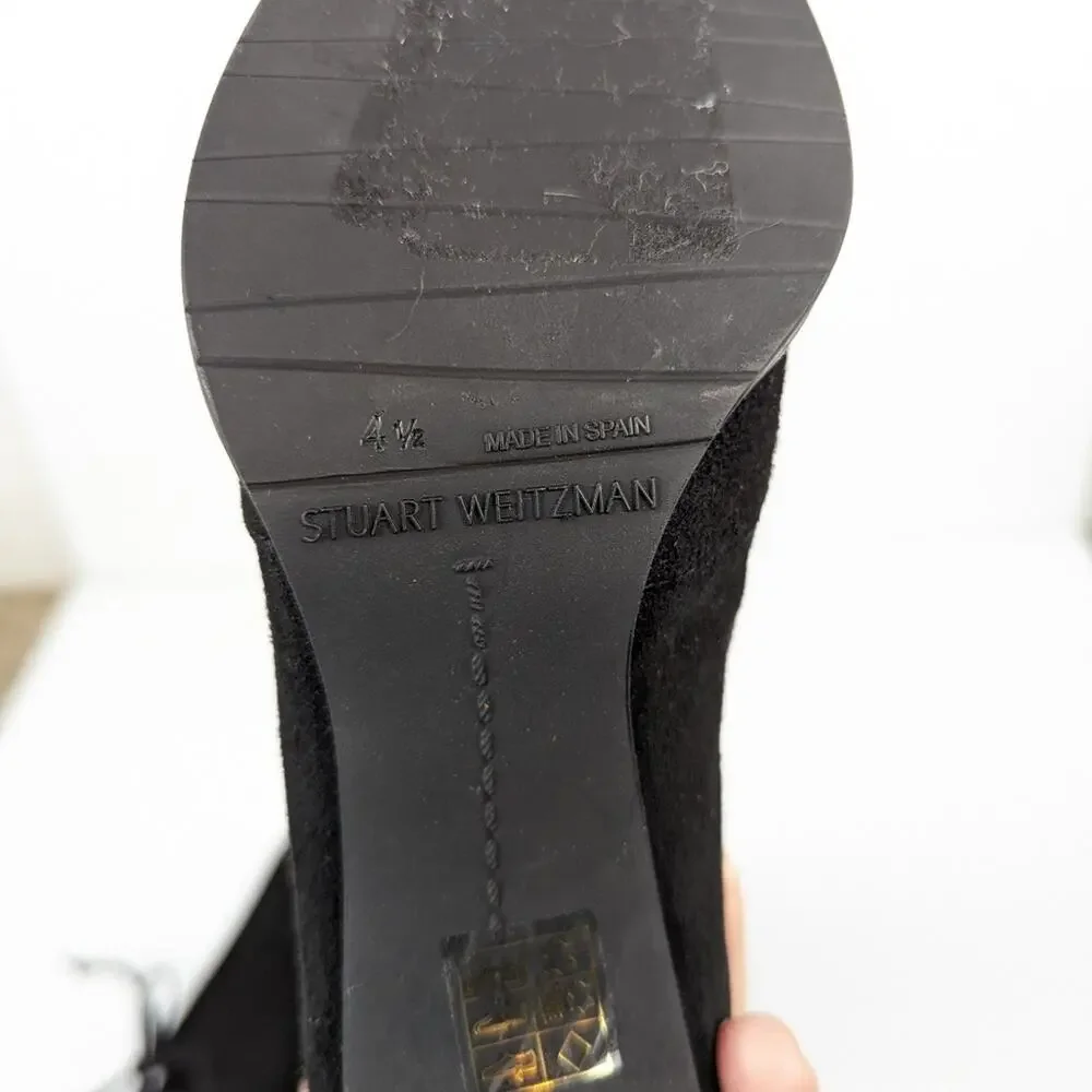 Stuart Weitzman Women Shoes Black Tieland Over The Knee Boots Size 4.5
